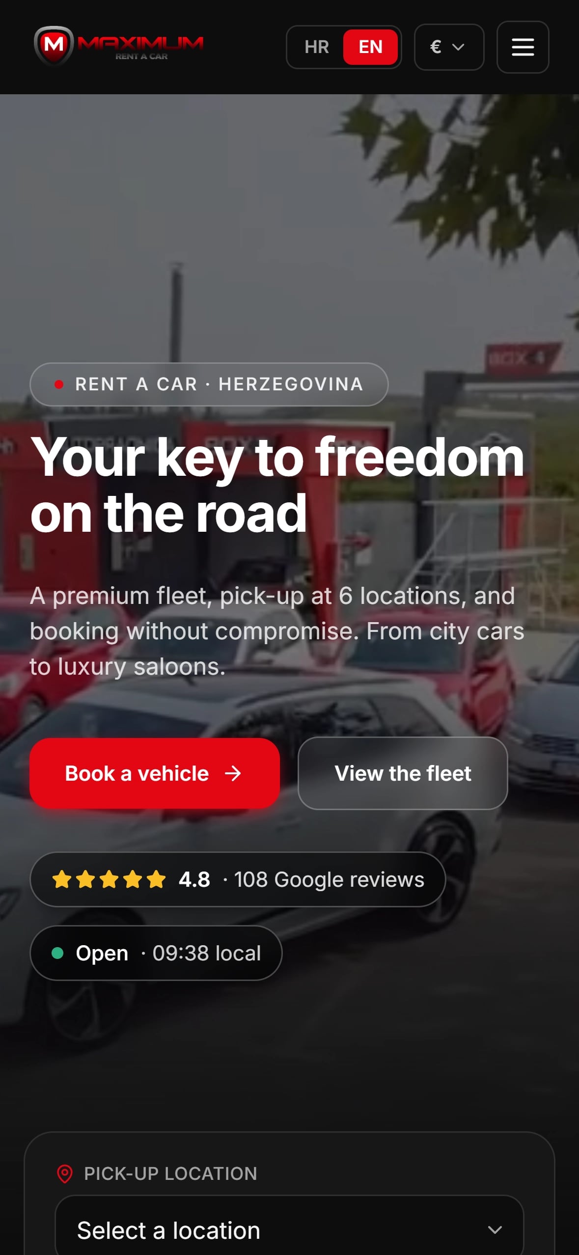 Maximum Rent a Car home page