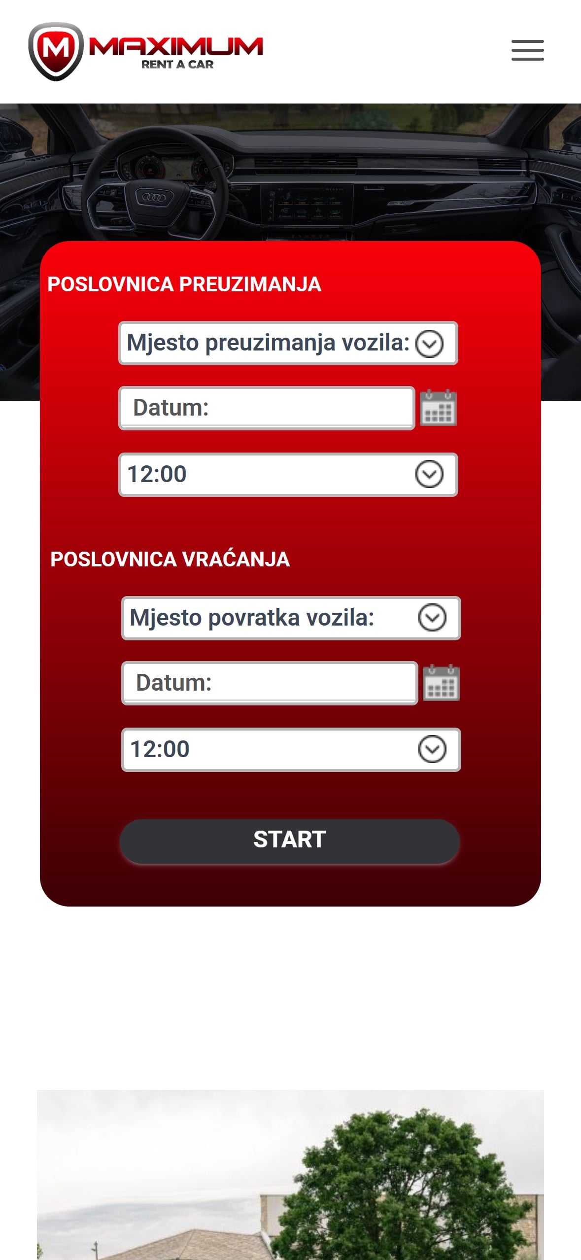 Before · The same site on a phone